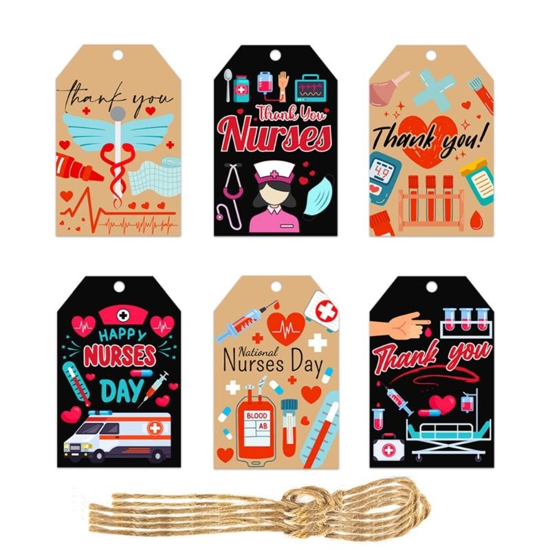 

60PCS Thank You Nurses Hanging Pendant Nurse Appreciation Accessories Decorative Ornament for Healthcare Celebration