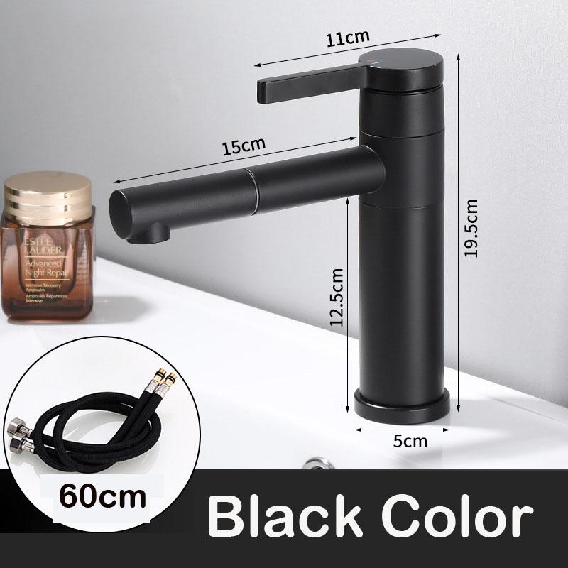 Bathroom Basin Faucets Black Sink Faucets Hot Cold Water Mixer Crane White Deck Mounted 360° Rotating Universal Water Taps Gray