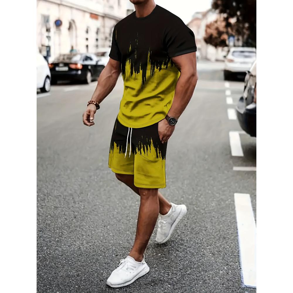 Men's Short-sleeved Shorts Casual Suit Fashionable Simple Sports Suit Comfortable Breathable Unisex Sports Clothing