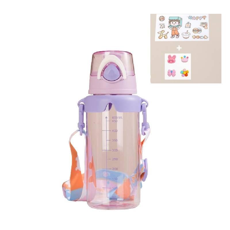 Diagonal Sports Plastic Water Cup Portable Beautiful Outdoor Cute Leakproof