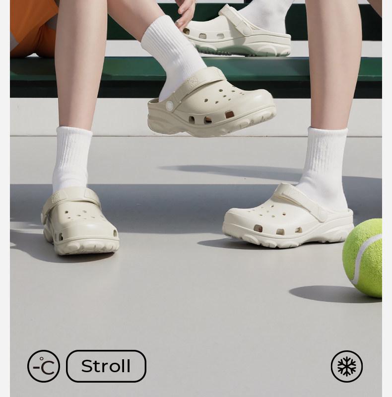 Puxi Rouman Unisex Seaside Cool Slippers: Spring/Summer Non-Slip, Thick-Soled, Heightening, Closed-Toe, Soft Hole Outdoor Shoes.