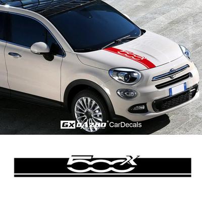 Car Hood Bonnet Sport Sticker For-Fiat 500X Auto Engine Cover Stripes Auto Body Decor Vinyl Decal Exterior Accessories