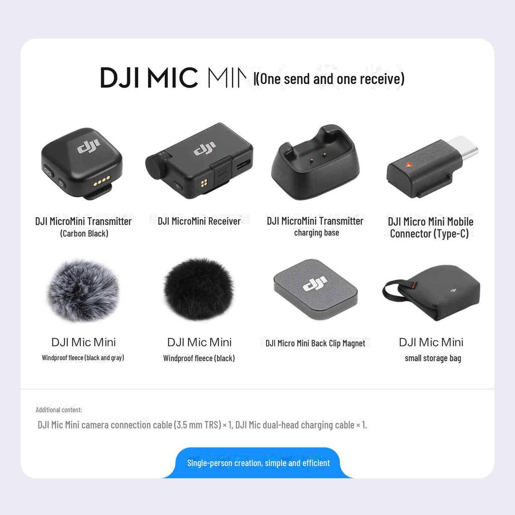DJI Mini Drahtloses Mikrofon: Professionelle Klangqualität, Geräuschunterdrückung, Ideal für Live-Übertragungen und Aufnahmen.
