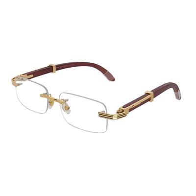RSINC Monture/Lunettes sans cerclage BOIS, Marron Doré 55-18-140 JL186306162779