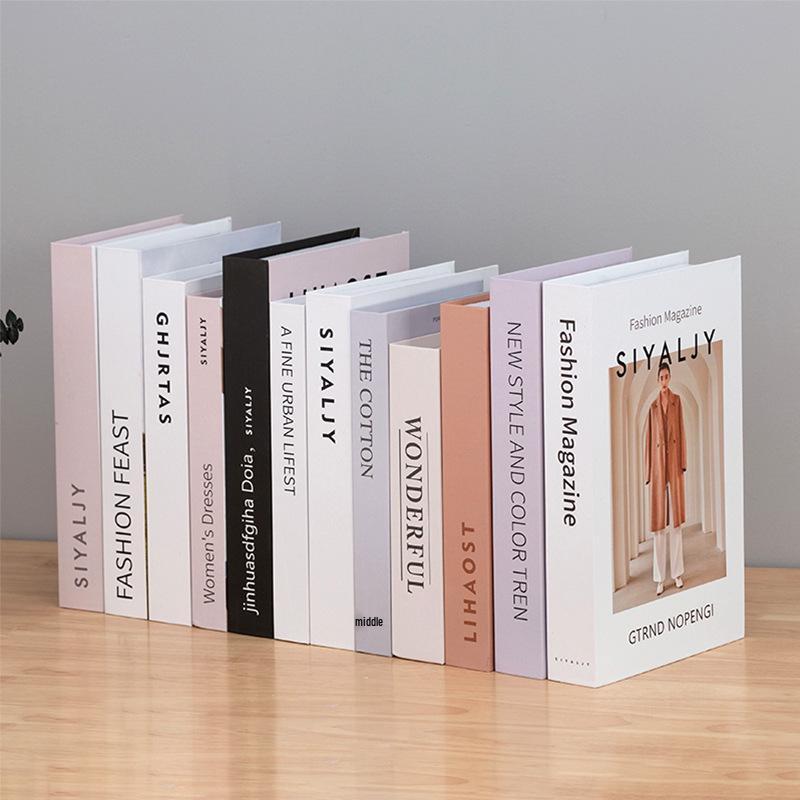 Nordic Minimalist Decorative Bookshelf Props for Modern Living Room and Wine Cabinet Display
