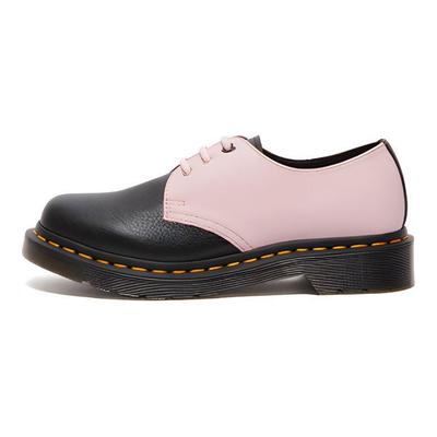 Miękka Skóra 3-dziurkowe Płaskie Buty Casual Damskie Buty Różowe 27274001