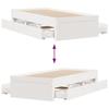 Solid Wood Bed Without Mattress with Drawers White 90x200 Cm