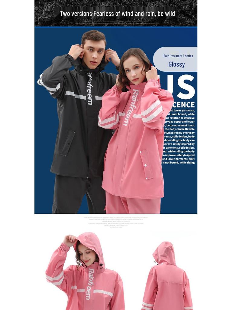 Qinfeiman Dvouvrstvý motocyklový pláštěnkový set a kalhoty pro jízdu v přírodě