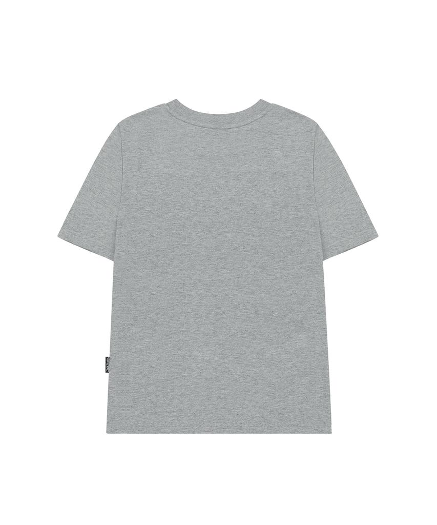 ODDSTUDIO Face Grunge Graphic Regular Fit T-Shirt - Melange Gray