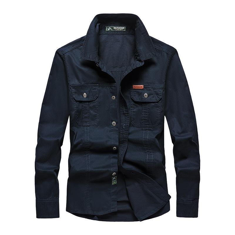 Manches longues jeunes hommes printemps Denim grand manteau d'outillage ample pouces chemise mode compteur spécial