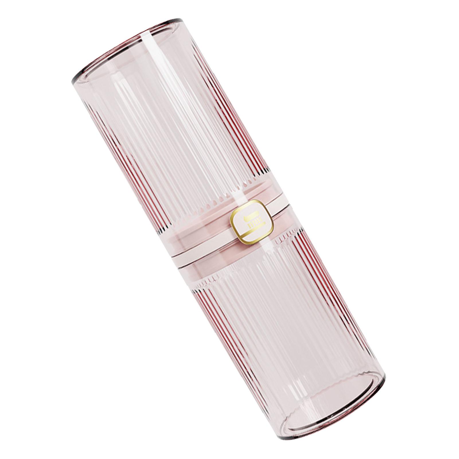 

Дорожный держатель для зубной щетки, легкая роскошь, двойные стаканчики, портативный контейнер для хранения зубной пасты для бизнеса, кемпинга, школы, розовый