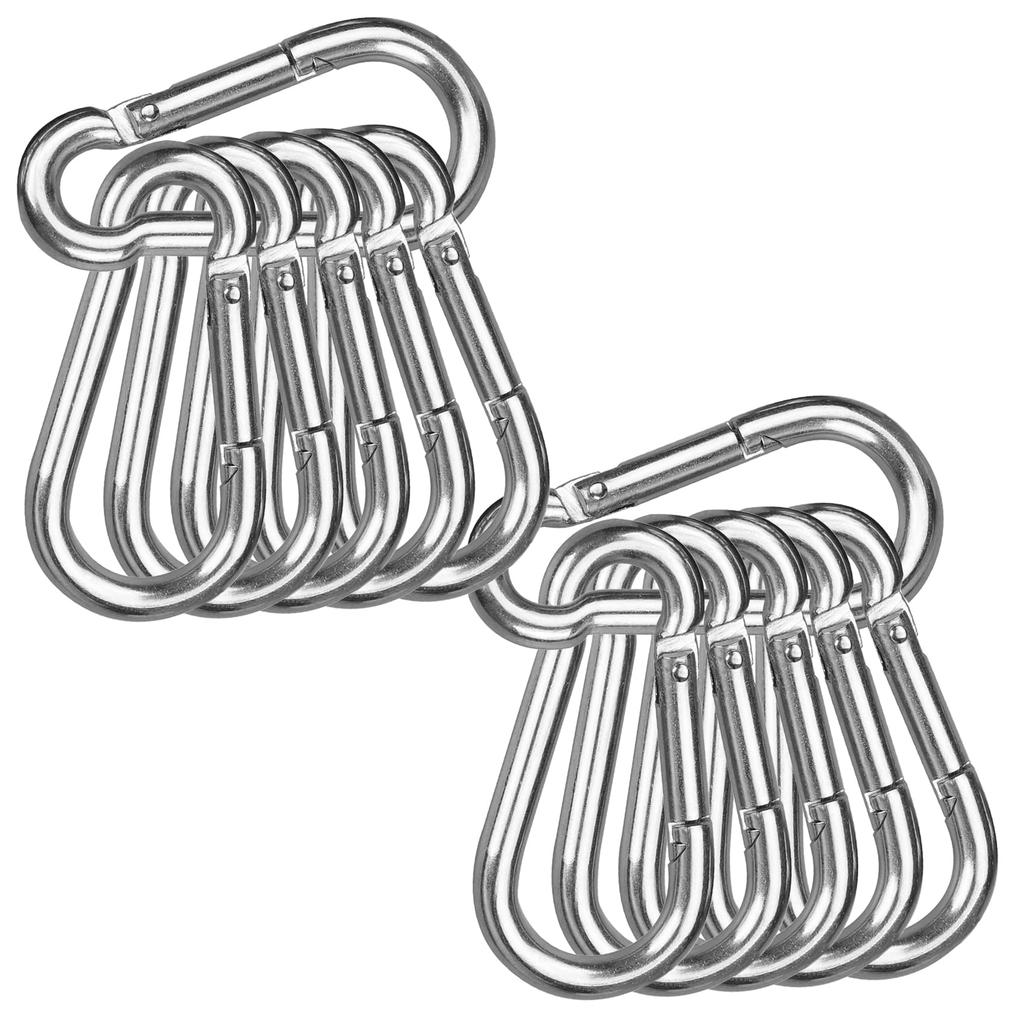 Wlikn 304 Stainless Steel Carabiner Spring Hook Locking Non-locking Multifunctional