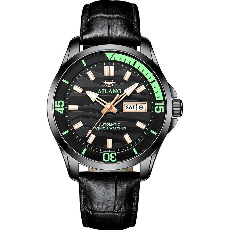 AILANG 8829 Fashion Men's Automatic Mechanical Watches Dual Calendar Luminous Hands Watch Business Watches for Man reloj hombre