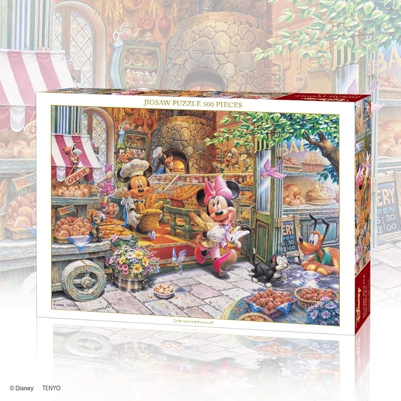 Tenyo [Hergestellt in Japan] 500-Teile Puzzle Disney Mickys Bäckerei (35x49cm) D-500-632, Inklusive Kleber, Spachtel und Servicekarte