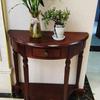 European Solid Wood Console Cabinet, Long Hallway Table, Semicircular New Chinese Style
