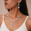Diamond Flower Water Drop Pendant Collarbone Chain Vacation Style Fashion Necklace