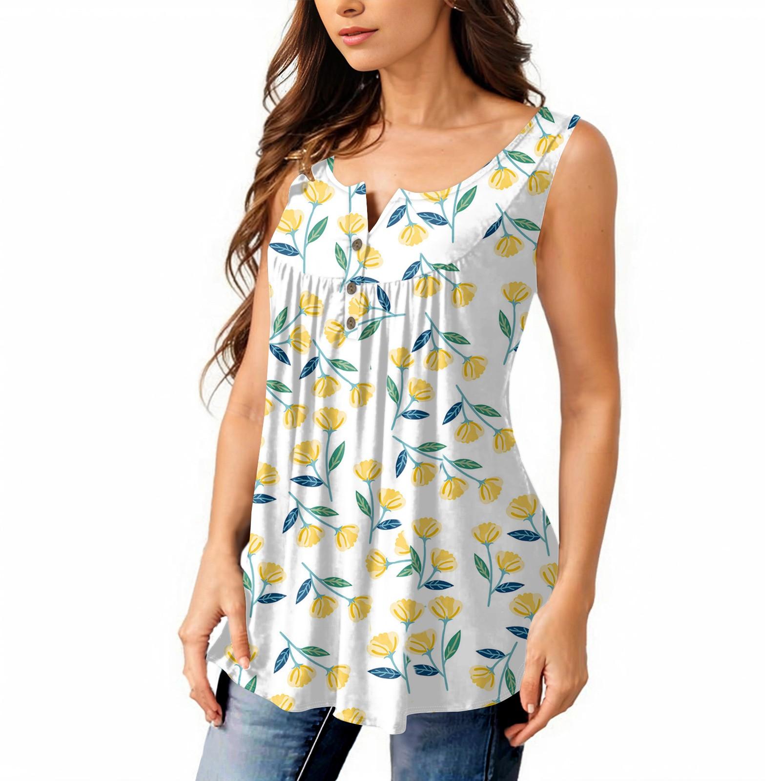 

Женская мода плиссированная безрукавка повседневная футболка жилет топ на пуговицах XXL