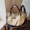 Fashi Minimalist PU Leather Shoulder Bag Casual Large Capacity Tote Bag For Women's Trendy Large Handbag For School Commuting