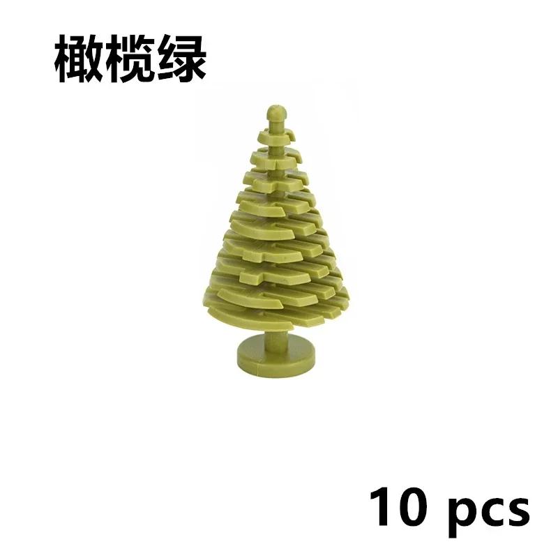 MOC Plants Accessories Bricks 3471 2435 6064 3778 City House Trees Pine Prickly Bush Green Grass Military Building Toys