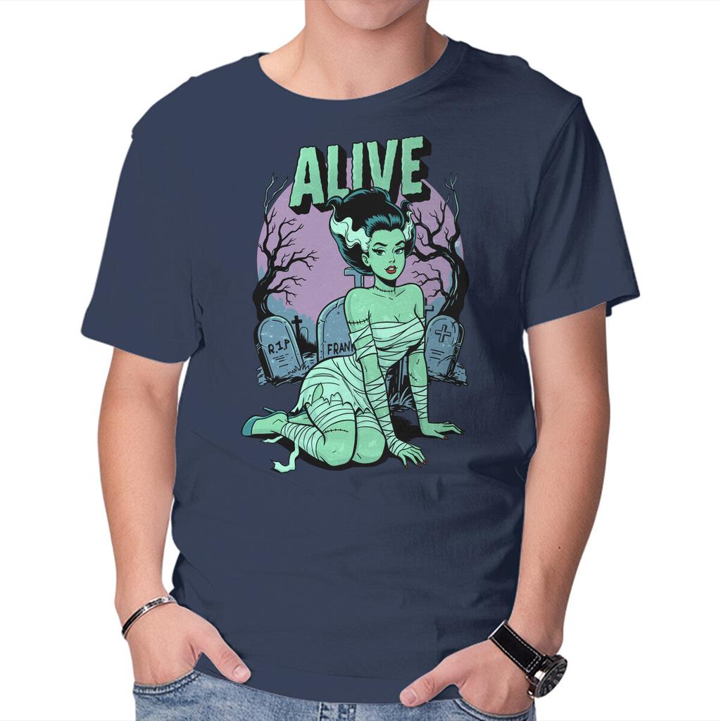 Unisex Crew Neck T-Shirt Horror Pinup Graphic Short Sleeve Casual Tee