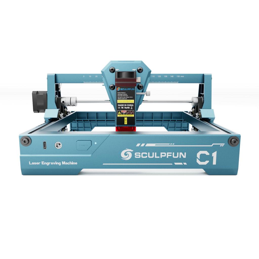 SCULPFUN C1 Laser Engraver Cutter Mini Laser Engraver Machine 3W Laser Power 0.04*0.04mm Laser Spot 150×130 mm Engraving Area