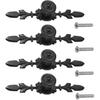 Pull Handle, Vintage Style Zinc Alloy Door Knob with Screw, Fit for Drawer Cabinet, 4-Pack (Black)