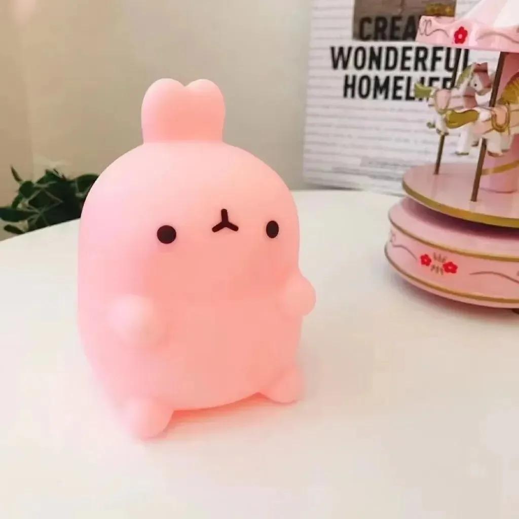 Luz de noche de conejo para cabecera de cama, luz LED pequeña para mesa, soporte de suelo sin enchufar, luz de noche creativa para decoración del hogar