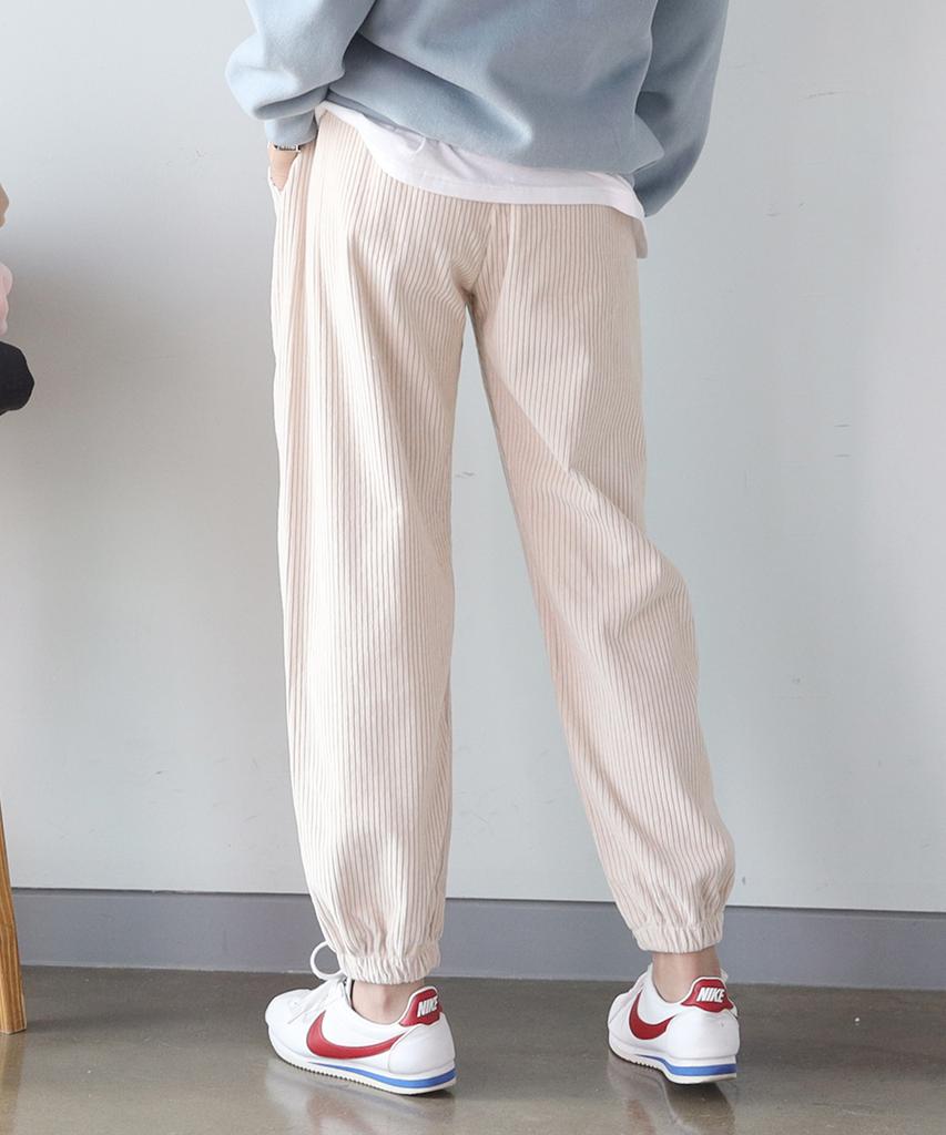 Jikeulib Corduroy String Banding Jogger Pants