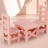 Miniature Kitchen Table And Chairs Set Wooden Dollhouses Furniture For 1/6 Scale Doll Decors