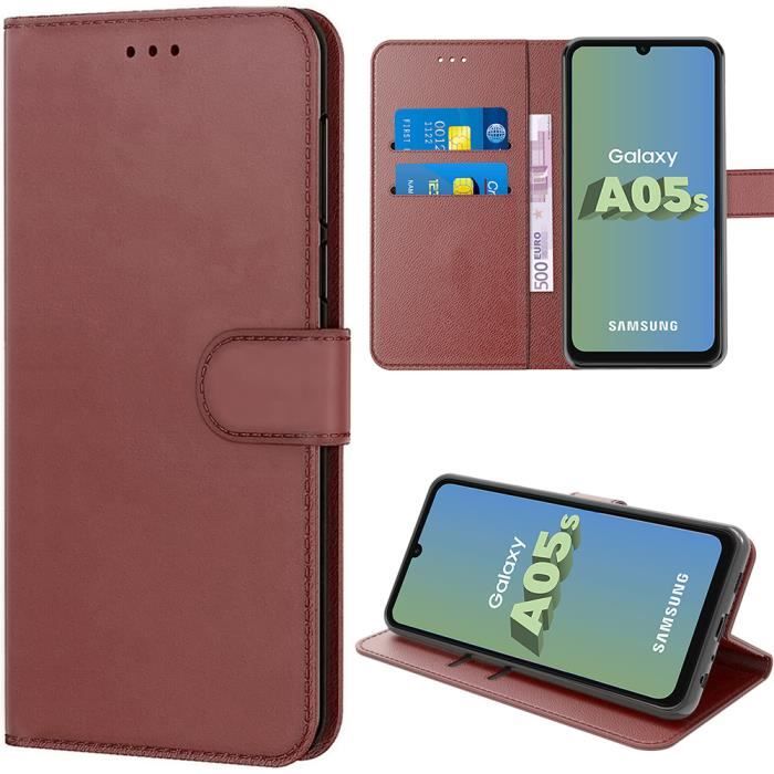 Coque de protection - Samsung - Galaxy A05s - Cuir PU - Porte-cartes - Support réglable