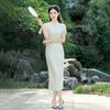 1011 new rich style cheongsam spring and summer women's daily, young white new Chinese lace cheongsam women's spring and summer