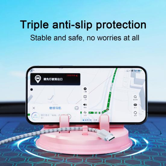 Car Dashboard Phone Holder 360 Degrees Rotating Phone Stand Hands-free Universal Mobile Phone Mount for Smartphone