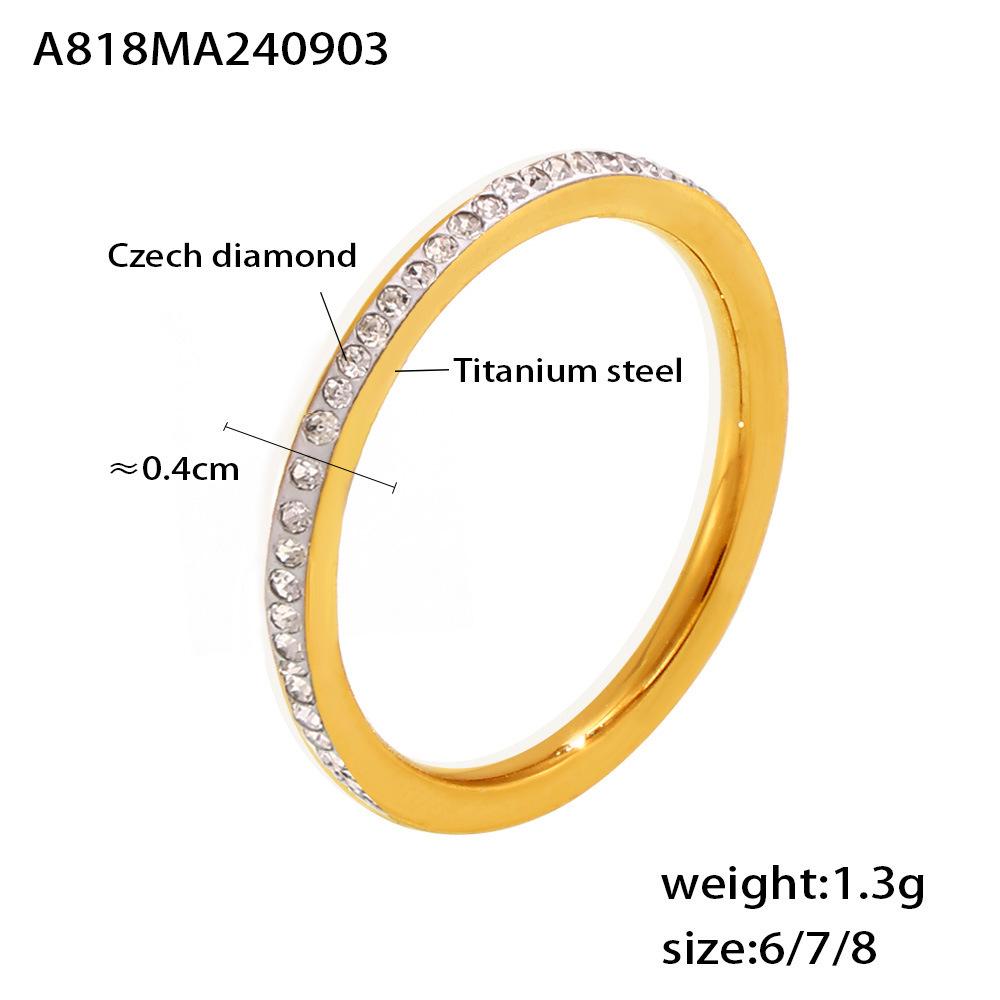 Anillo de Diamante Elegante y Sencillo para Apilar para Mujer