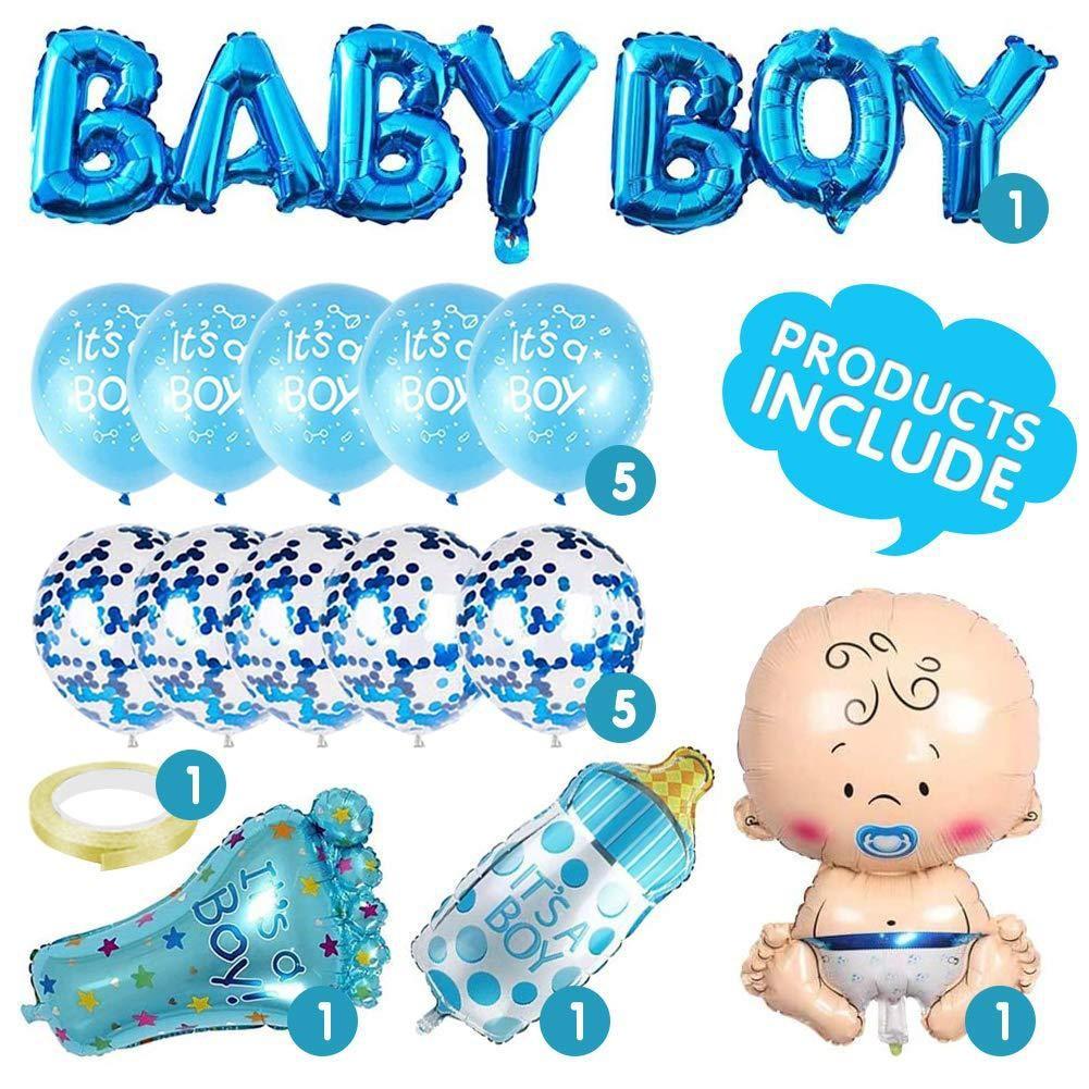 15 PCS Baby Boy Girl Aluminum Balloon Set Baby Christening Baptism Bath Bottle Foot Aluminum Balloon Baby Shower Decoration