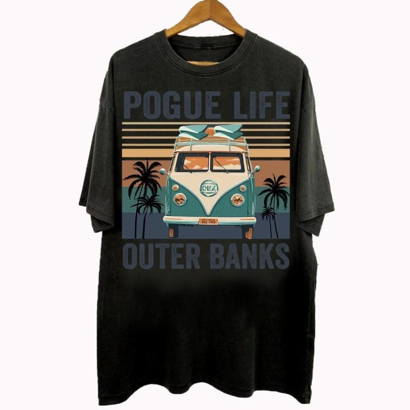 Vintage 90s Bootleg Style Pogue Life Outer Banks Gifts for Man and Women Unisex TShirt Hipster Street Fashion Shortsleev
