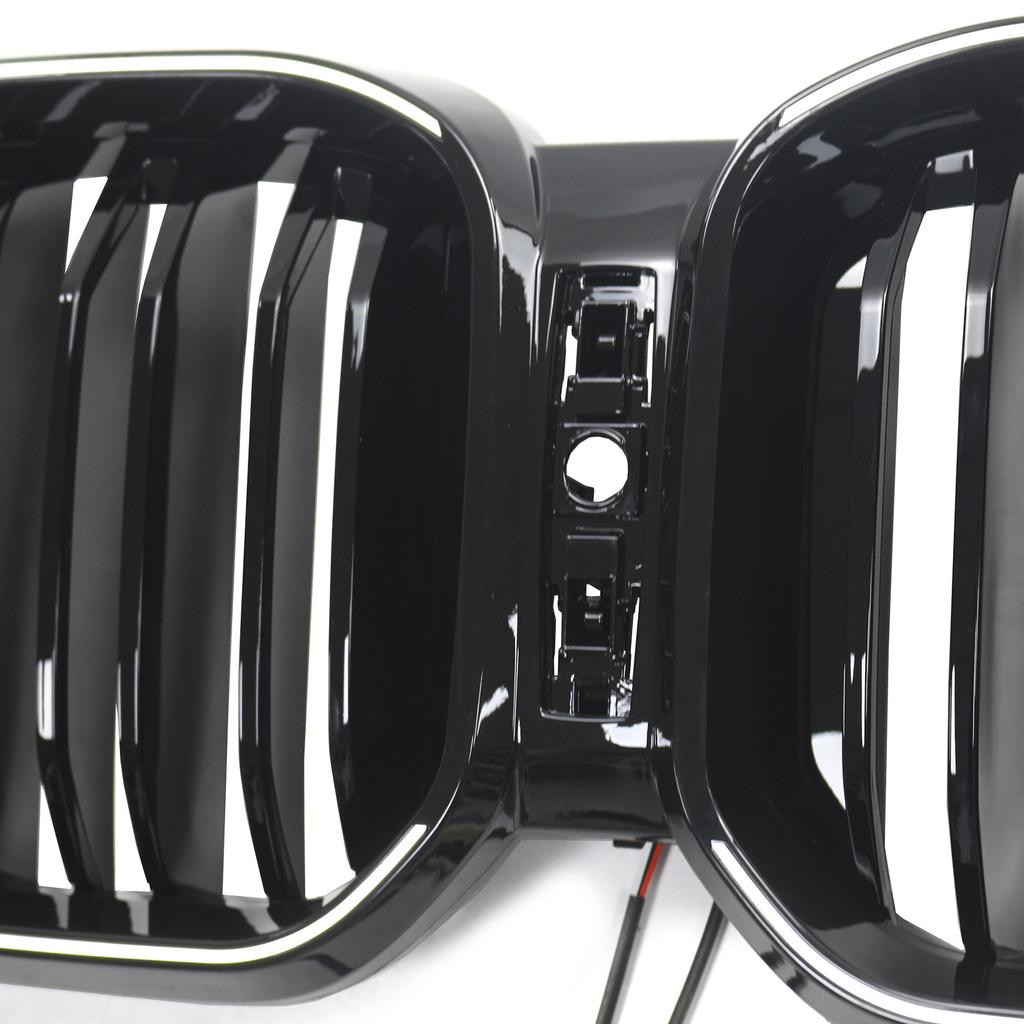 Double Slat Glossy Black Bumper Kidney Grille Fit BMW X3 G01 X4 G02 2022-2025