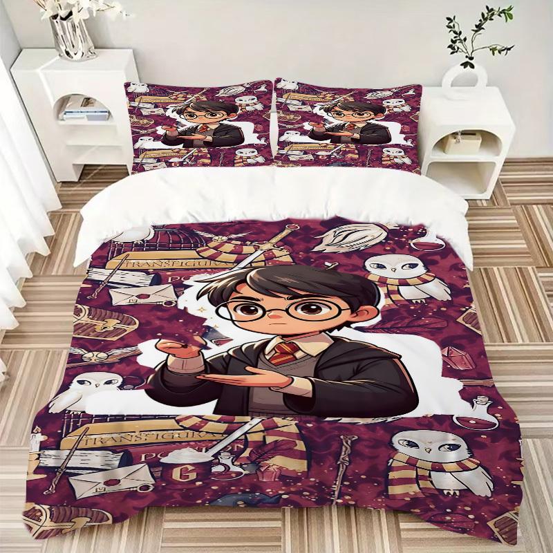 3pcs Harry Potter Duvet Cover Set, 1 Duvet Cover + 2 Pillowcases (No Insert), High-Definition Print for All Seasons,Durable yy251103016