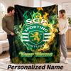 Sporting CP Personalized Flannel Blanket Custom Name Text Soft Throw Blanket Home Decor