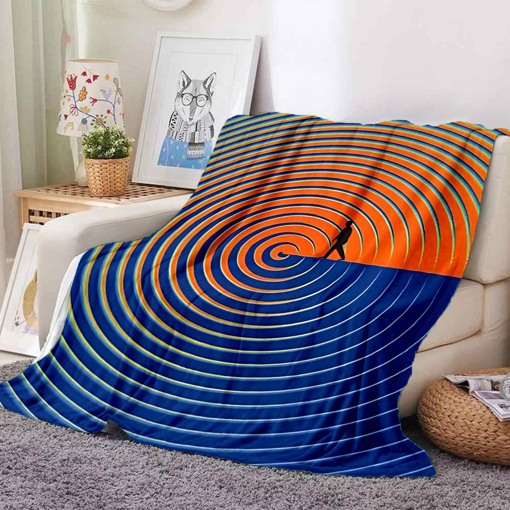 1pc Spiral Path Blanket, Lightweight Flannel Throw Blanket for Sofa, Bed, Travel, Camping, Living Room, Office, Couch, Chair, and Bed