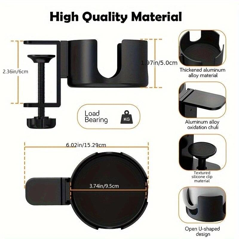 Desk Cup Holder Universal Adjustable Upgraded Arm Clamp Stand for Coffee Mugs Water Bottles