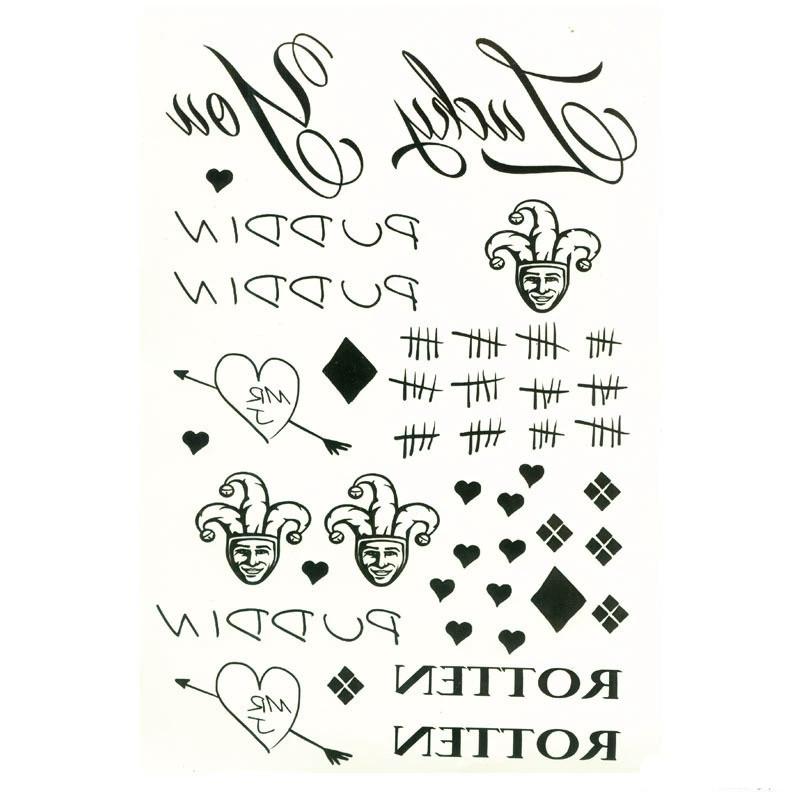 Suicide Squad Harley Quinn Tattoo Sticker Water Transfer Decal For Halloween Decor