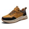 Fashion Spring Men's Leather Shoes Breathable Mesh Outdoor Non-slip Light Walking Casual Trekking Sneakers Walking Travel Lace Up Shoes