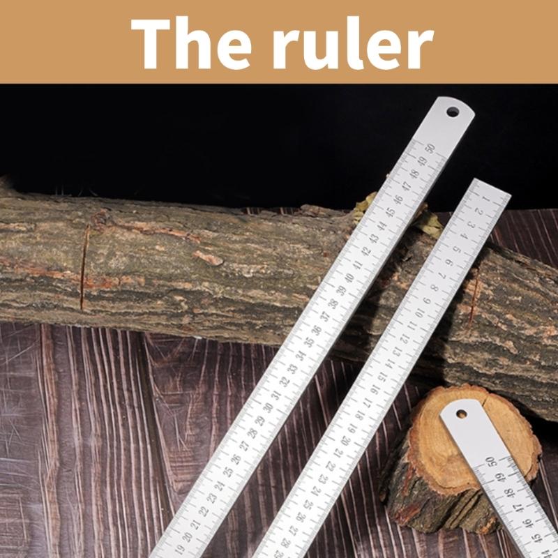 Precisions Crafted Stainless Steel Measuring Tool Ruler with Nonslip Back Suitable for Professional Architects Engineers
