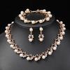 Simulation Pearl Necklace Bracelet Earrings Set Bridal Dress Versatile Accessories Fashion Jewelry Gift