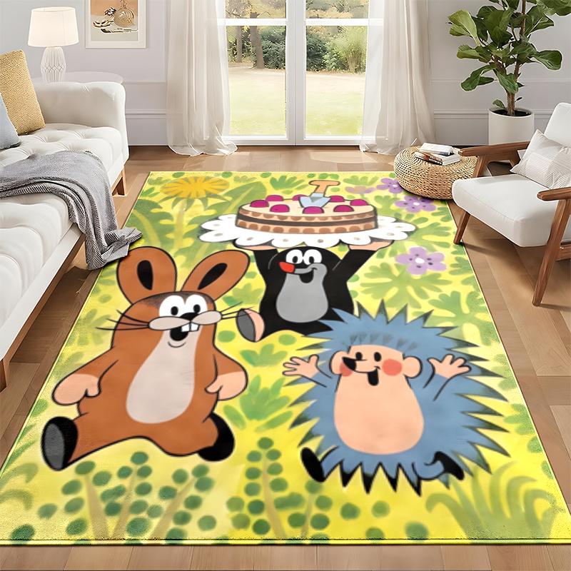 Cartoon Mole Carpet Door Mat for Living Room or Bedroom Protective Mat Under Chair Office Decoration Christmas Gift Birthday Present