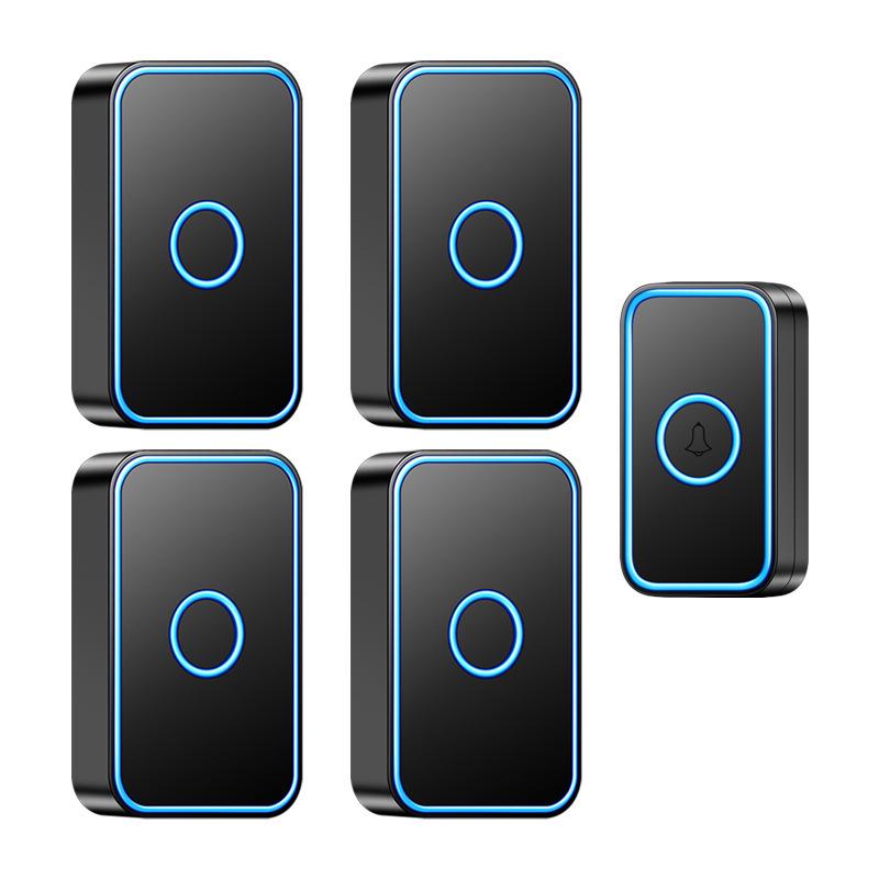 Long-Range Wireless Doorbell with Remote Control and Chime Sound чёрный