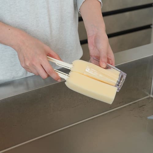 Azuma Industries Gosh Cup Clean Large G Green Dish Sponge, Cleans Both Sides by Clamping, for Mugs, Tumblers, and Dishes, Approximately 25cm Long