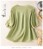 2025 Women's Summer Cotton Linen Embroidered V-Neck Loose Retro Pullover Shirt