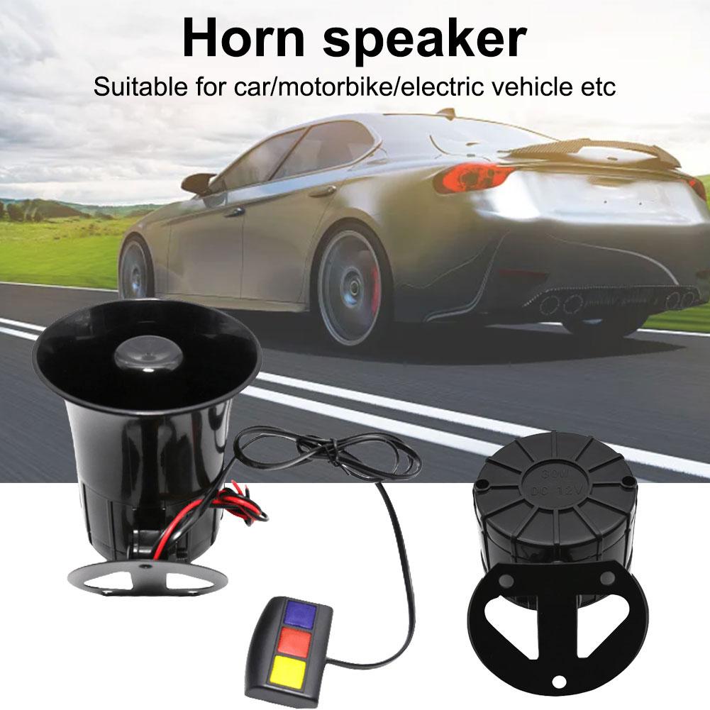 3 Tone Car Horn 12V Loud Horn Speaker Motorcycle Megaphone Emergency Sound Amplifier Speaker for Most Cars Motorcycles