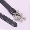 Original Dark Wind Punk Wind Snap Buckle Skull Button Head Belt Unisex Street Wind Rivet Belt Female